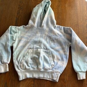 Youth Puppy Love Light Blue Tie-Dye Hooded Sweatshirt Small size 6-8